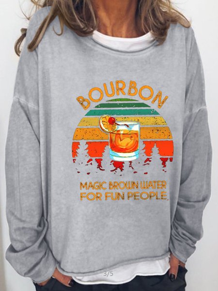 

WHISKEY Long Sleeve Cotton-Blend Shirts & Tops, Light gray, Hoodies&Sweatshirts