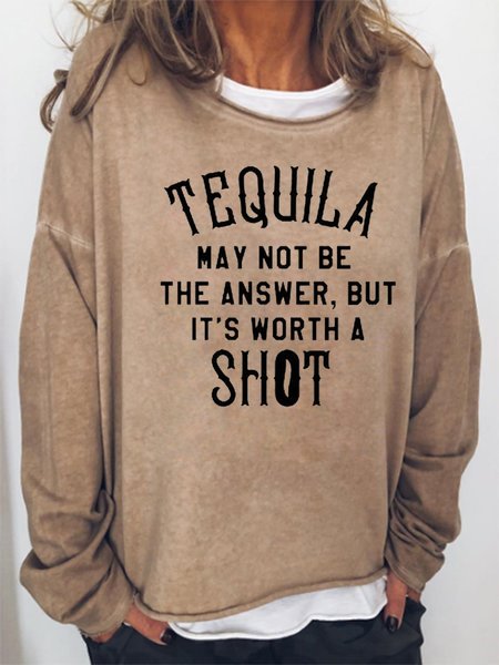 

Tequila May Not Be The Answer But It's Worth A Shot Sweatshirt, Light brown, Hoodies&Sweatshirts