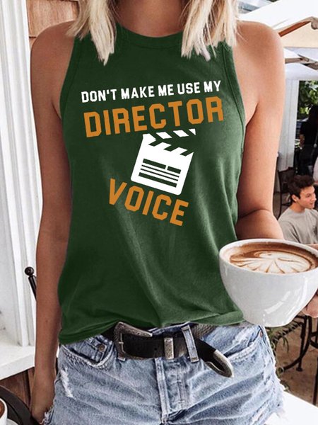 

Funny Director Women’s Crew Neck Casual Cotton-Blend T-shirt, Dark green, Tank Tops
