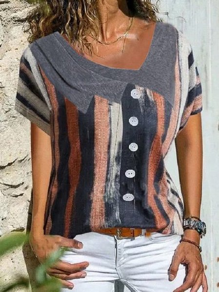 

Cotton-Blend T-shirt, As picture, T-Shirts