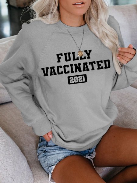 

Vaccinated 2021 T-Shirt Funny Sweatshirt, Gray, Hoodies&Sweatshirts