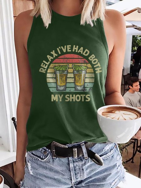 

Relax I've Had Both My Shots Tank Top, Dark green, Tank Tops