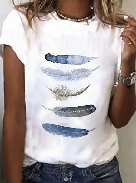 

Maniche Corte Stampato Camicie & Top, Bianco, T-Shirts