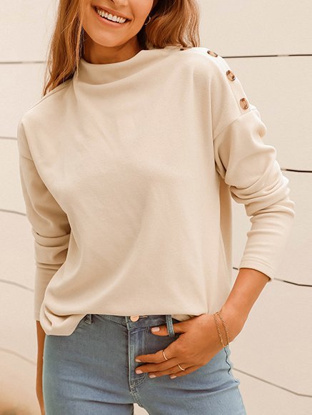

Cotton Shift Long Sleeve Cowl Neck Shirts & Tops, Apricot, Hoodies & Sweatshirts