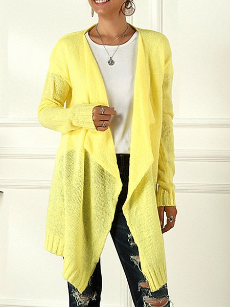 

Maglione Maniche Lunghe Acrilico, Giallo, Cardigans