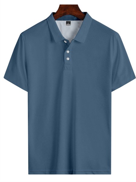 

POLO shirt solid color & printed pattern short-sleeved lapel shirt, Color2, Men's Floral shirt