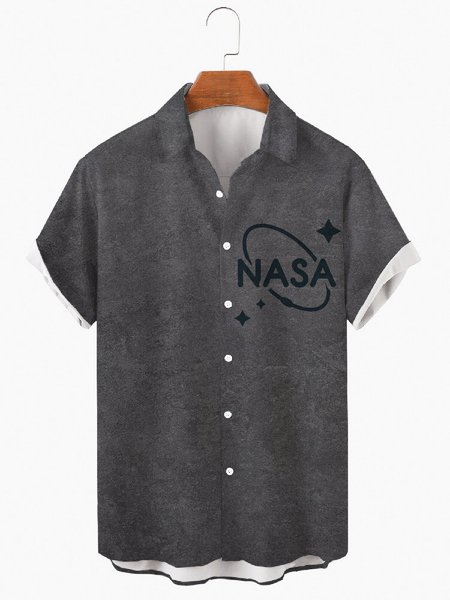 

Shirt Collar Casual Shirts & Tops, Black, Men's Floral shirt