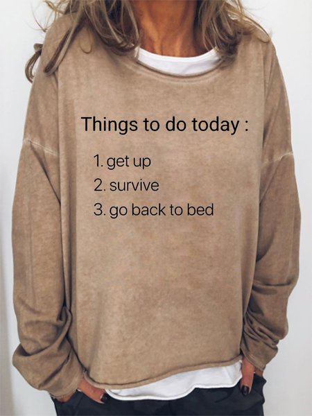 

Things To Do Today Sweatshirt, Light brown, Hoodies&Sweatshirts