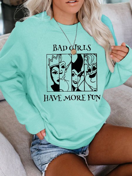 

Bad Girls Have More Fun Long Sleeve Sweatshirts, Green, Hoodies&Sweatshirts