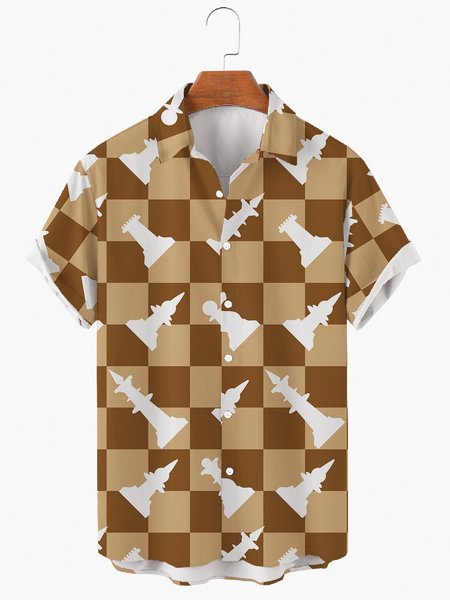 

Geometric Casual Shirts & Tops, Brown, Men's Floral shirt