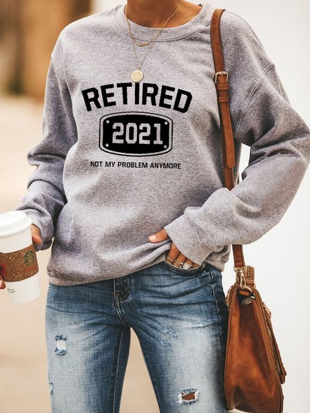 

Retired 2021 Women‘s Cotton-Blend Casual Shift Sweatshirt, Gray, Hoodies&Sweatshirts