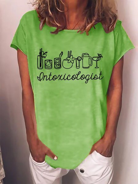 

Intoxicologist Bartender Graphic Loose Tee, Green, T-shirts