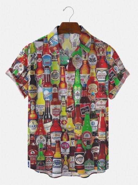 

Beers Casual Shirts, Multicolor, Short Sleeves Shirts