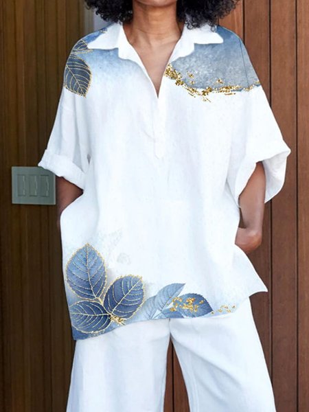 

Half Sleeve Casual Printed Floral Shirts & Tops, White, Tops