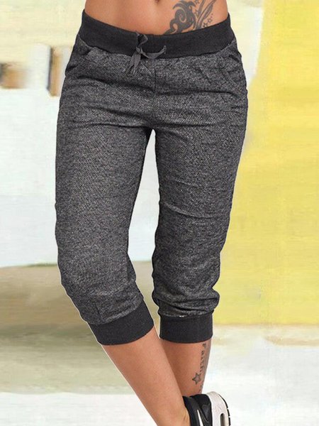 

Solido Casuale Statement Di base Gli sport Pantaloni, Nero, Pants