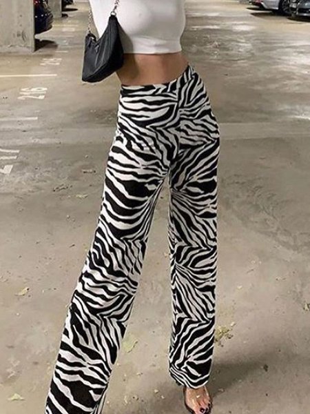 

Winter Zebra Shift Pants, Black, Pants