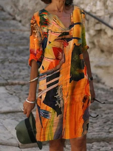 

Abito Vacanza Mezza Manica, Arancia, Linen & Cotton Dresses