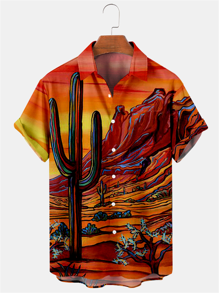 

Animal Shirt Collar Shirts, Red, Shirts ＆ Blouse