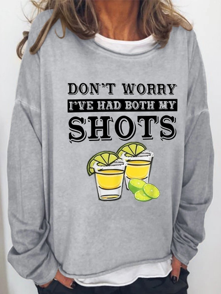 

Women Don't Worry I’ve Had Both My Shots A Shirts & Tops, Gray, Tops