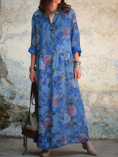 

Shift Vintage Dresses, As picture, Maxi Dresses