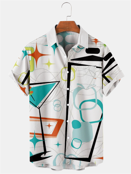 

Men's Shirt Collar Casual Shirts & Tops, White, Shirts ＆ Blouse