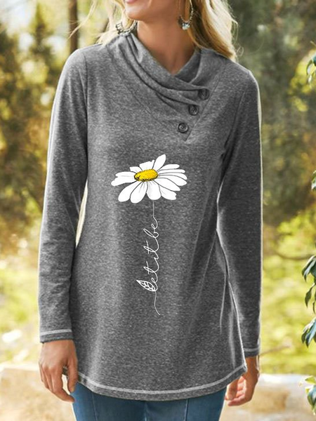 

Long Sleeve Casual V Neck Shirts & Tops, Gray, Tunics