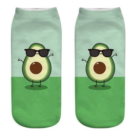 

New Avocado Print Socks, Multicolor, Socks