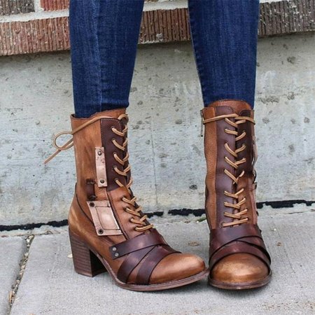 

Rider boots Martens boots with strappy heels for women, Brown, Boots