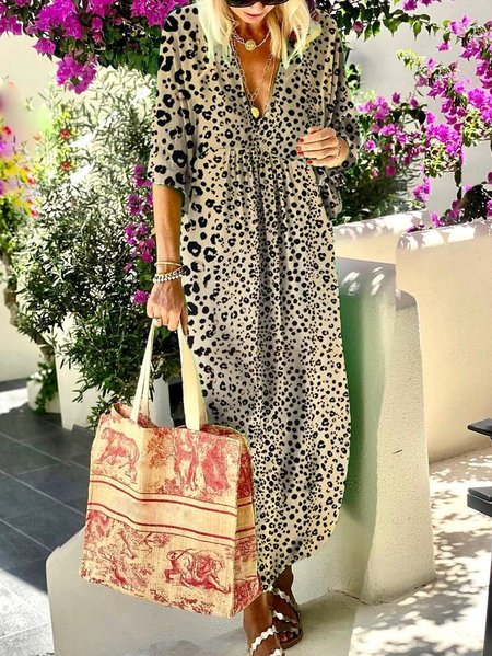 

Abito Mezza Manica Vacanza, Colore 1, Maxi Dresses