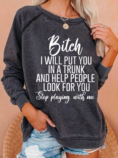 

Funny Word Long Sleeve Shirts & Tops, Deep gray, Hoodies&Sweatshirts
