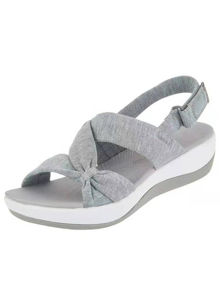 

Knotted Simple Sports Sandals, Gray, Sandals