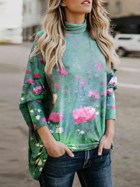 

Misto Cotone Maniche Lunghe Top, Multicolore, Blouses & Shirts
