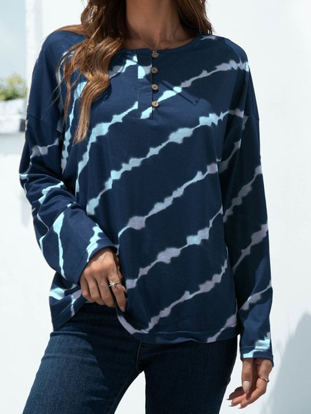 

Long Sleeve Holiday Ombre/Tie-Dye Shirts & Tops, Purplish blue, Tops
