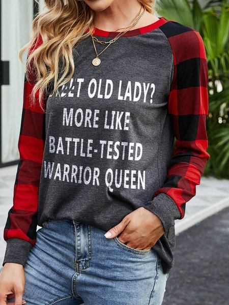 

Sweet Old Lady More Like Battle-Tested Warrior Queen Crew Neck Long Sleeve Sweatshirt, Gray, Hoodies&Sweatshirts