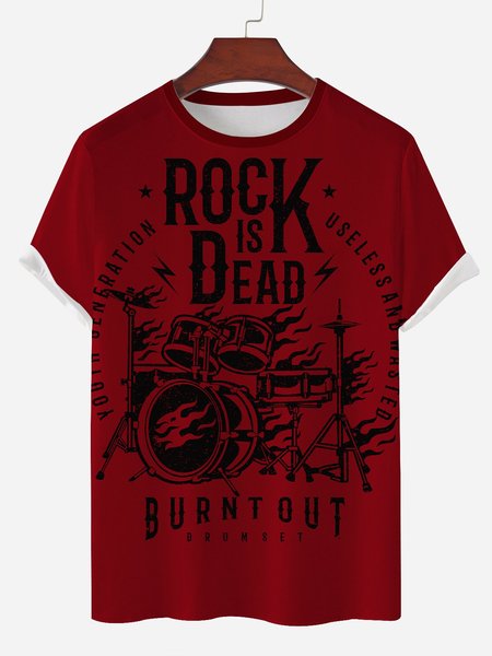 

Men's short sleeve casual fashion T-shirt, Wine red, Men's t-shirts