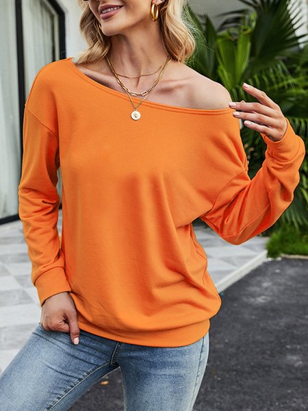 

Womens Casual Oversized Sweatshirts, Orange, Hoodies&Sweatshirts