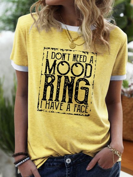 

I Don't Need A Mood Ring I Have A Face Women‘s Cotton-Blend Casual Shift Shirts & Tops, Yellow, T-shirts