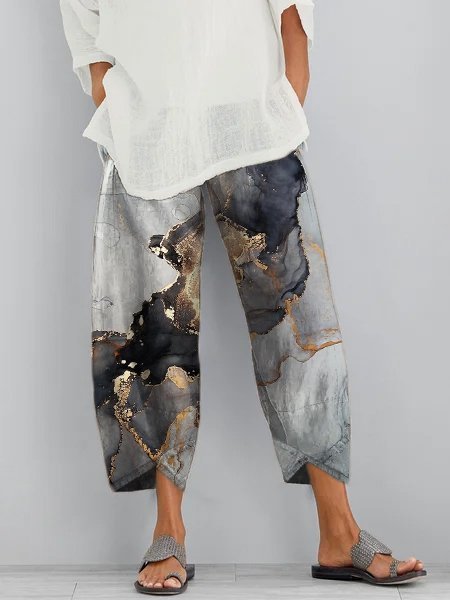 

Stampato Tasche Casuale Pantaloni, Multicolore, Pants
