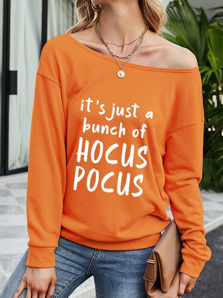 

It's Just A Bunch Of Hocus Pocus Halloween Sweatshirt, Orange, Hoodies&Sweatshirts