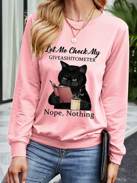 

Let Me Check My Giveashitometer Long Sleeve Sweatshirt, Pink, Hoodies&Sweatshirts