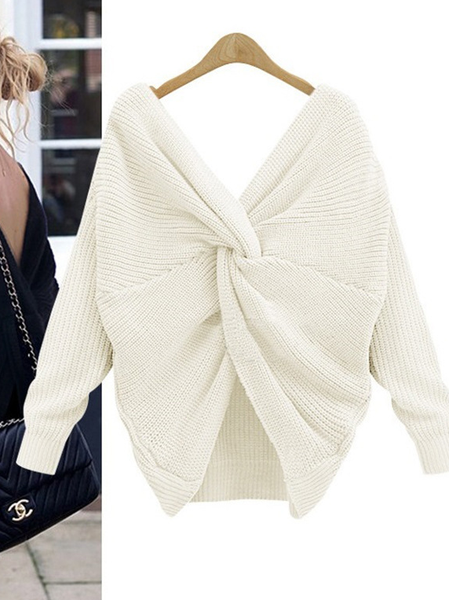 

Acrylic Sweater, White, Knitwear & Sweaters