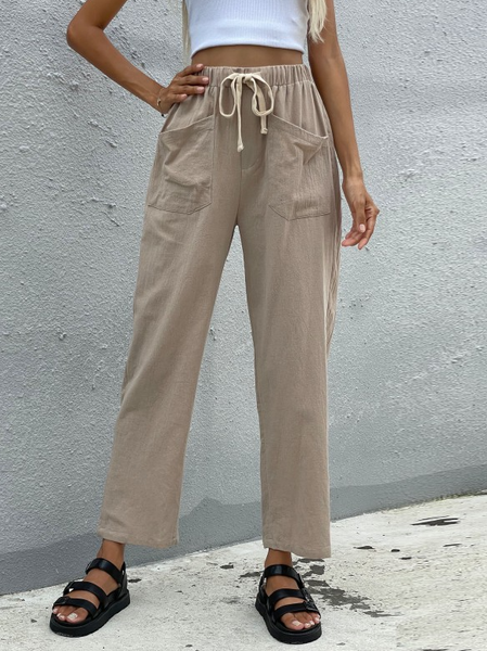 

Pockets Shift Vintage Pants, Khaki, Pants