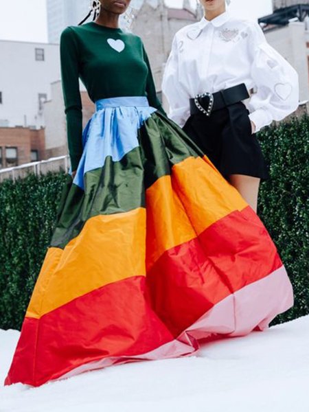 

A-Line Elegant Skirt, As picture, Maxi Skirts