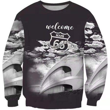 

Sweatshirt U.S. Route 66 3D Printed Sweatshirt Long Sleeve Casual Pullover, 79, Hoodies&Sweatshirts