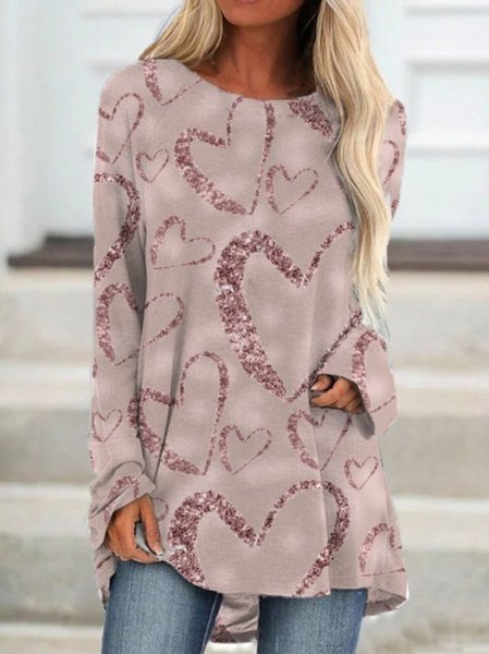 

Holiday Daily Long Sleeve bird & love print Shirts & Tops, Tunics