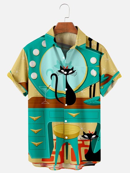 

Shirt Collar Animal Classic Shirts & Tops, Yellow, Men's Floral shirt