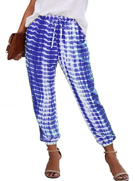 

Stampato Ombre/Tintura a nodi Statement Pantaloni, Blu luminoso, Pants