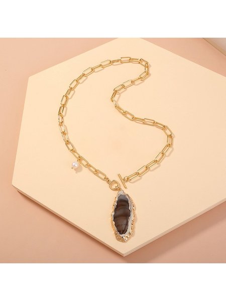 

Natural Stone Pendant Necklace, As picture, Necklaces