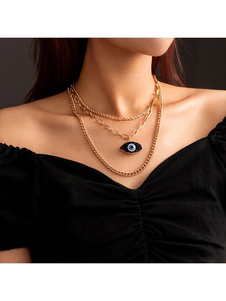 Personality Fashion Trend Hip Hop Eye Necklace, As picture, Necklaces