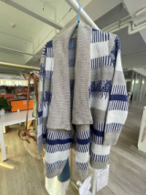 

Women Geometric Boho Winter Acrylic Heavyweight High Elasticity Date Long sleeve Loose Sweater coat, Blue, Outerwear